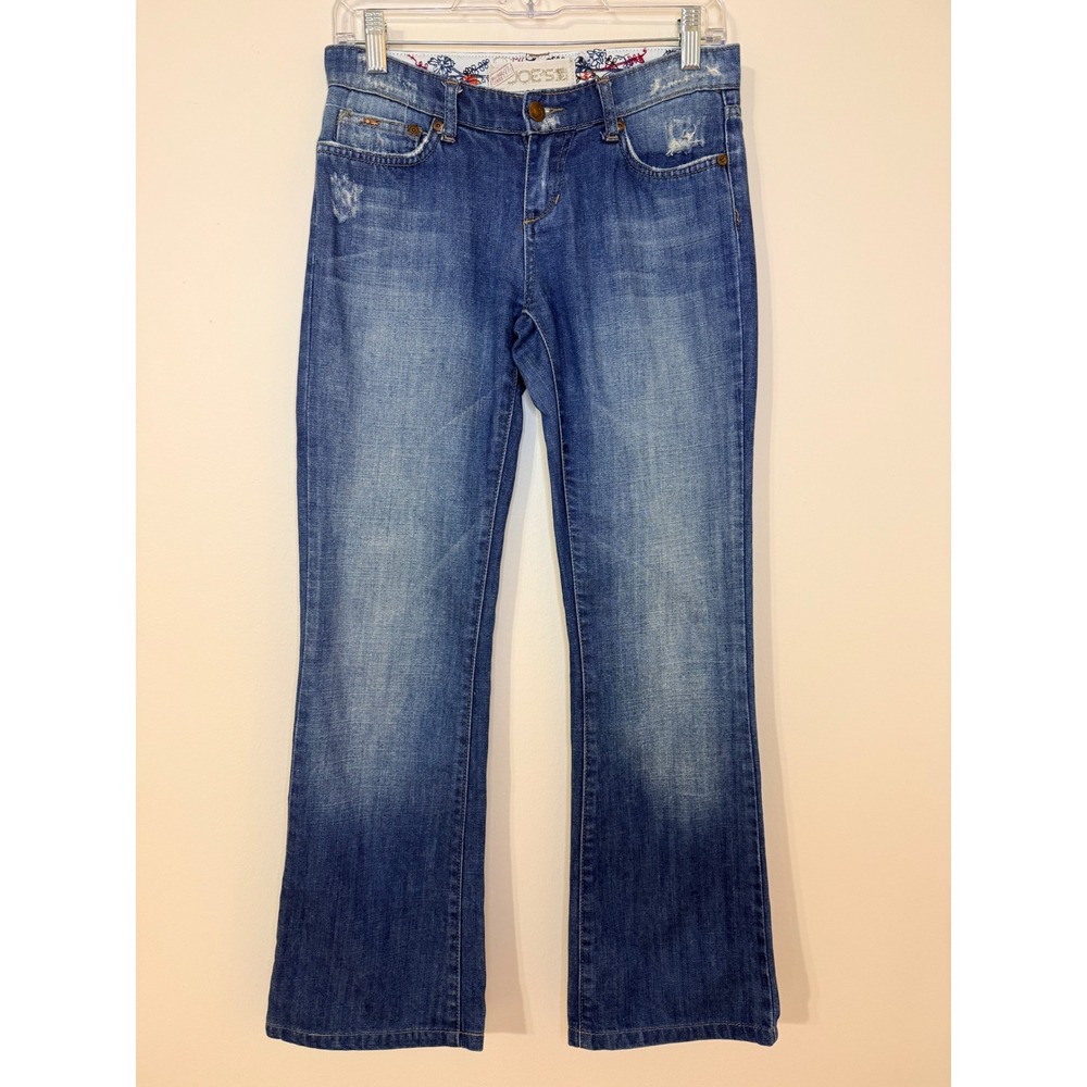 Joes Jeans Vintage Series 1971 Embroidered Distressed Flare Jeans Blue Womens 25